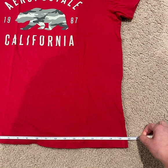 Men's AEROPOSTALE Red Camo Bear Graphic Tee - Picture 8 of 11